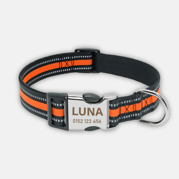 hundehalsband nato band für hunde in orange reflektierend