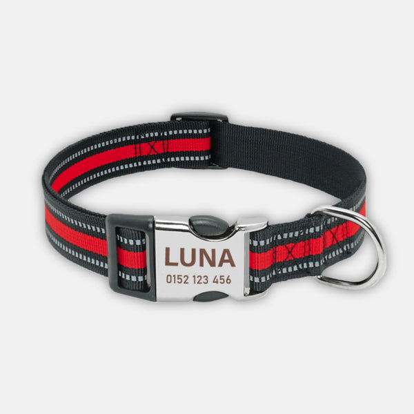 hundehalsband nato band für hunde in rot reflektierend