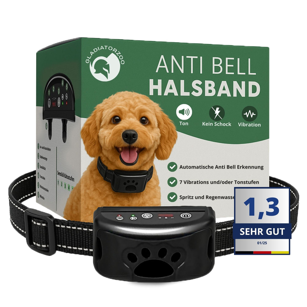 Anti-Bell-Hundehalsband | Hundeerziehung besonders tierfreundlich Gladiatorzoo Anti-Bell-Hundehalsband | Hundeerziehung besonders tierfreundlich Gladiatorzoo