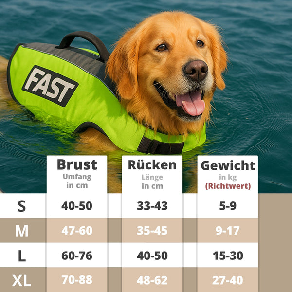 Hundeschwimmweste - Sicheres Schwimmen | Schwimmkleidung mit Rettungsgriff