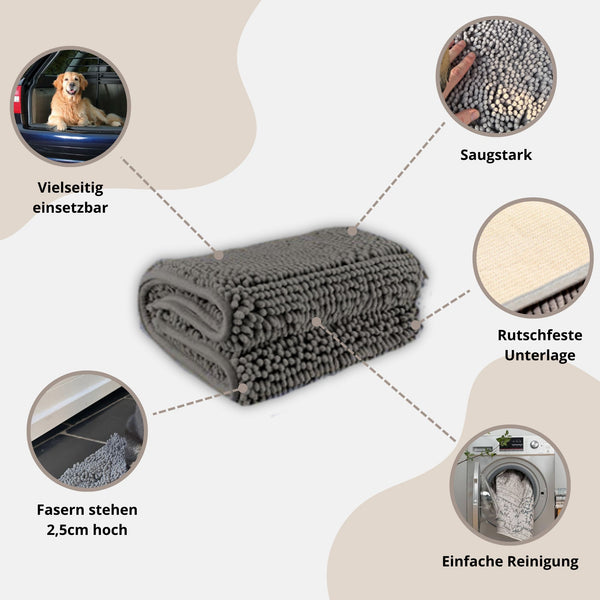Hunde Schmutzfangmatte | Rutschfeste Bodenmatte in Premiumqualität