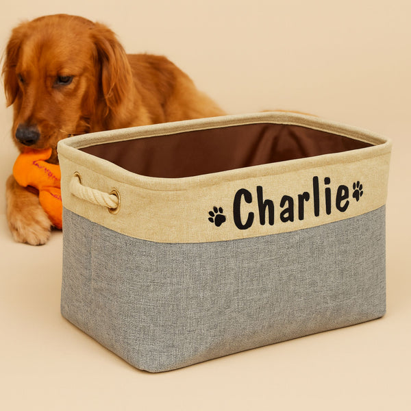 Spielzeugkiste für Hunde mit Wunschnamen | Hundespielzeugkiste