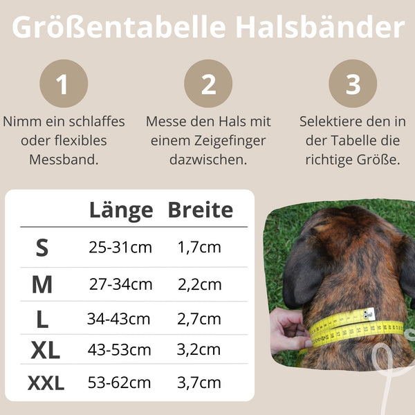 Größentabelle für Hundehalsbänder