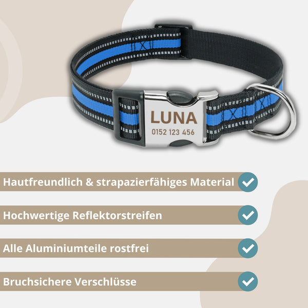 hundehalsband nato band für hunde in rot reflektierend