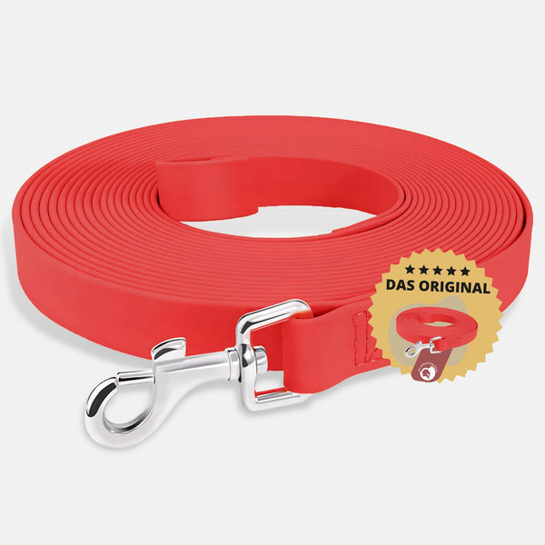 lange Schleppleine für hunde - robust und wasserfest | Rot