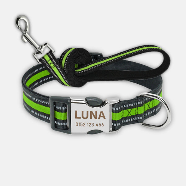 hundehalsband nato band für hunde in gruen reflektierend