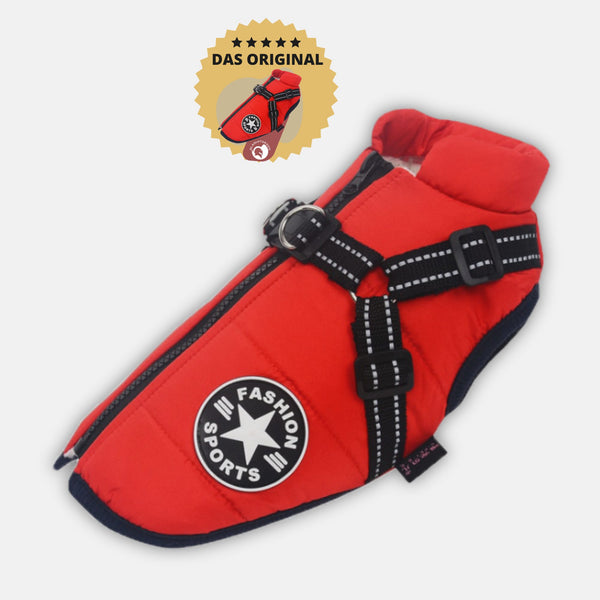 Hundemantel mit Fleece für den Winter Rot