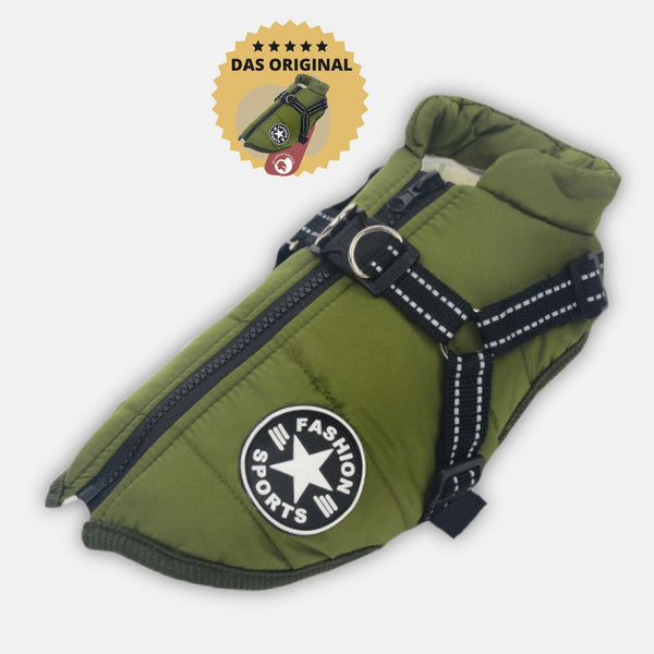 Hundemantel mit Fleece für den Winter Grün