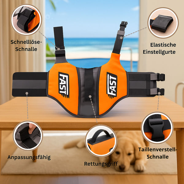 Hundeschwimmweste - Sicheres Schwimmen | Schwimmkleidung mit Rettungsgriff