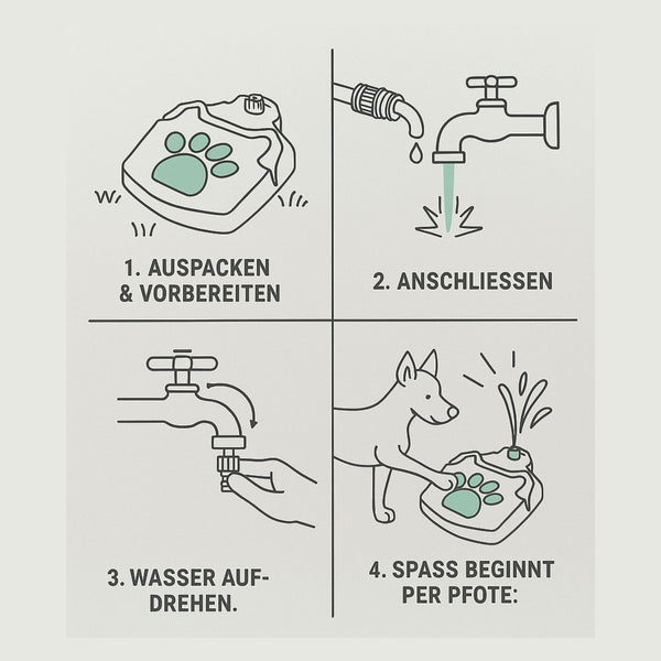 Wasserfontäne mit Pfote - Fontäne für Hunde