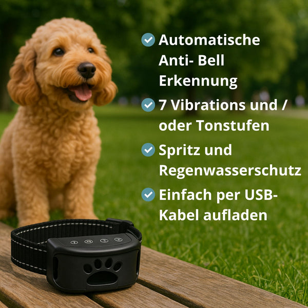 Hundehalsband - Anti-Bell Halsband mit Vibration & Ton, besonders tierfreundlich