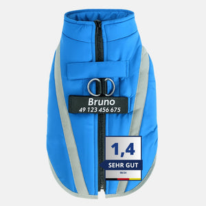 Hundemantel für den Winter. Kleine und Große Hunde Blau
