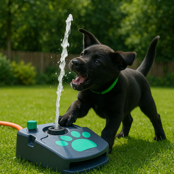 Wasserfontäne mit Pfote - Fontäne für Hunde