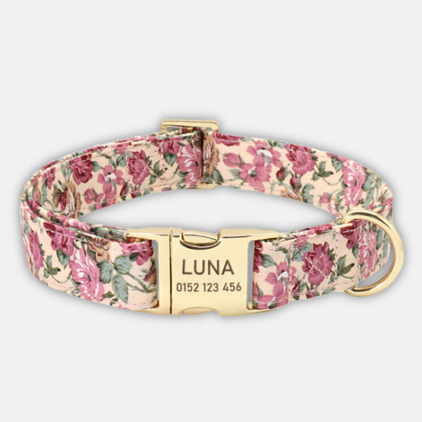 Hundehalsband Blumenmuster-personalisiert