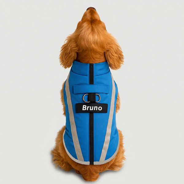 Hundemantel Harvey, wasserdicht, warm | personalisiert - inkl. Anti-Zug Geschirr