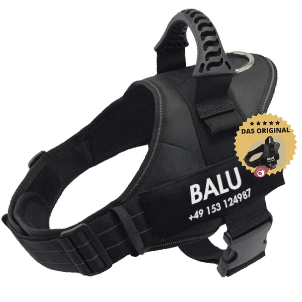 Abbildung schwarzes Hundegeschirr - Original von GladiatorZoo